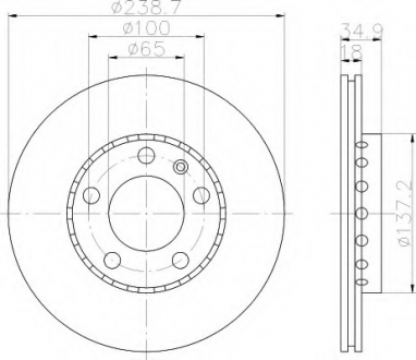 Тормозной диск HELLA 8DD355107651