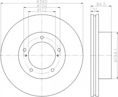 Тормозной диск HELLA 8DD355116551