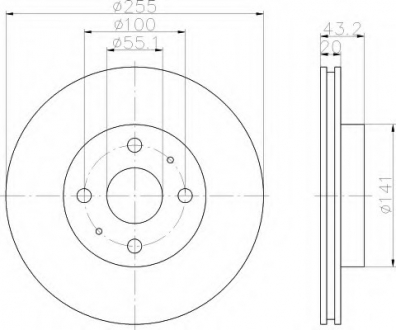 Тормозной диск HELLA 8DD355108881