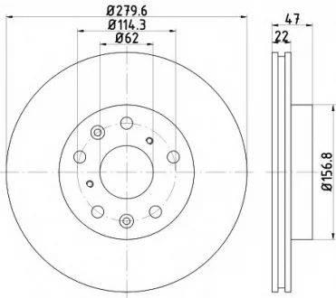 Тормозной диск HELLA 8DD355113631