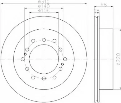 Тормозной диск HELLA 8DD355114861