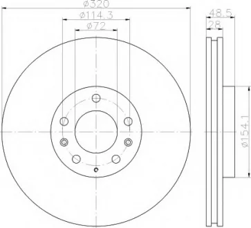 Диск гальмівний з покриттям PRO передній HELLA 8DD355118201