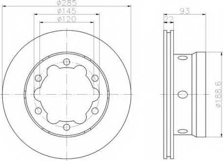 Тормозной диск HELLA 8DD355105811