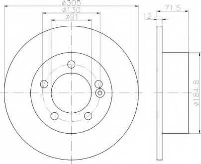 Тормозной диск HELLA 8DD355117141