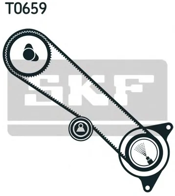 Комплект ГРМ (ремень+ролик) TOYOTA 4 RUNNER III, GRANVIA, LAND CRUISER, LAND CRUISER 90, LAND CRUISER PRADO 3.0D 05.93-07.09 SKF VKMA91022 (фото 1)