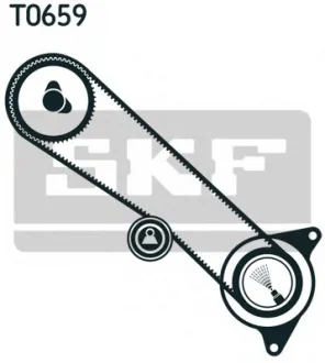 Комплект ГРМ (ремень+ролик) TOYOTA 4 RUNNER III, GRANVIA, LAND CRUISER, LAND CRUISER 90, LAND CRUISER PRADO 3.0D 05.93-07.09 SKF VKMA91022