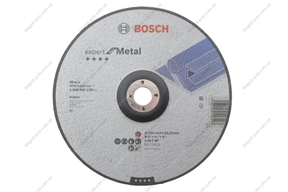 Зачисний круг PRO по металу 230 x 6мм BOSCH 2608600228 (фото 1)