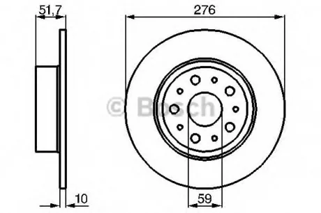 Диск тормозной задний лев/прав ALFA ROMEO 166 LANCIA GAMMA, KAPPA 2.0-3.2 09.77-06.07 BOSCH 0986478463