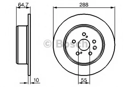 Диск тормозной задний лев/прав TOYOTA AVENSIS 1.6-2.0D 09.97-02.03 BOSCH 0986479243