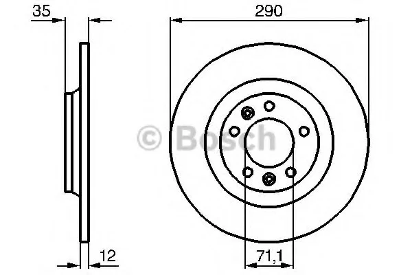 Диск тормозной CITROEN/PEUGEOT C5/407/607 R "04>> BOSCH 0986479B86 (фото 1)