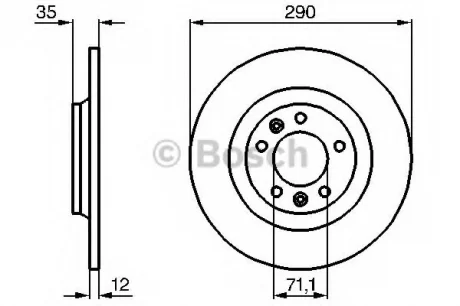 Диск тормозной CITROEN/PEUGEOT C5/407/607 R "04>> BOSCH 0986479B86