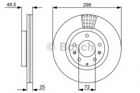 Тормозной диск BOSCH 0986479C74 (фото 1)