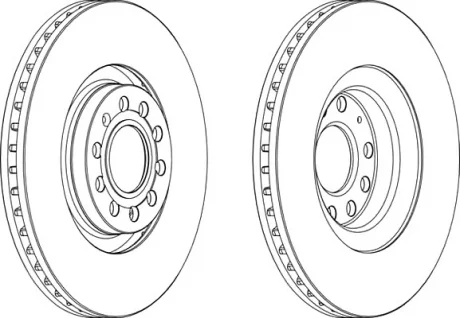 Диск тормозной передний лев/прав AUDI A4 B5, A4 B6, A4 B7, A4 B8, A6 C5, ALLROAD C5 SEAT EXEO, EXEO ST 1.8-4.2 04.95-12.15 FERODO DDF1705C1