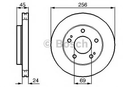 Диск гальмівний передн лів/прав DODGE AVENGER MITSUBISHI ECLIPSE I, ECLIPSE II 2.0/2.5 04.91-12.07 BOSCH 0986478708