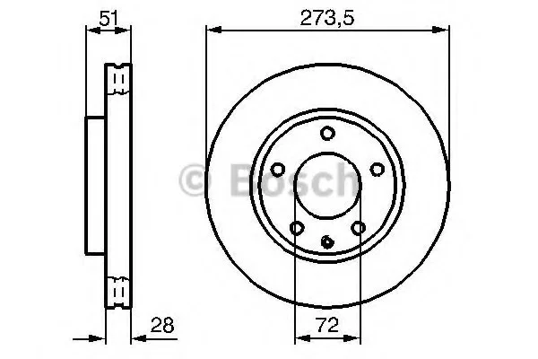 Тормозной диск BOSCH 0986479016 (фото 1)