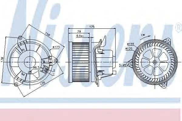 Вентилятор печки FORD FOCUS (1999) 2.0 ST170 NISSENS 87122 (фото 1)