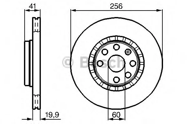 Диск тормозной передний лев/прав CHEVROLET CORSA OPEL ASTRA F, CORSA B, TIGRA, VECTRA A 1.4-1.8 09.88-07.02 BOSCH 0986478535 (фото 1)