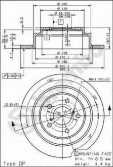 Диск гальмівний BREMBO 08689711