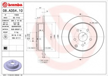 Тормозной диск BREMBO 08A35410