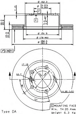 Тормозной диск BREMBO 09975011 (фото 1)
