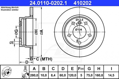 Тормозной диск ATE 24011002021 (фото 1)