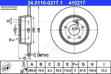Тормозной диск ATE 24011002171 (фото 1)