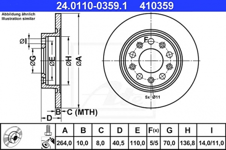 Тормозной диск ATE 24011003591 (фото 1)