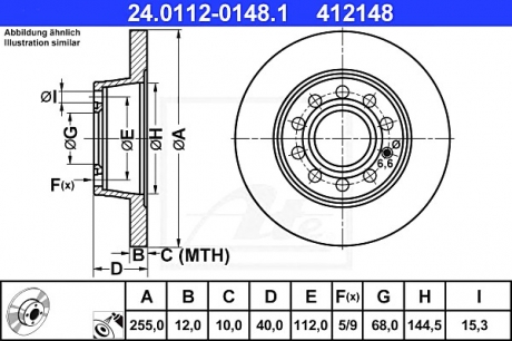 Тормозной диск ATE 24011201481 (фото 1)