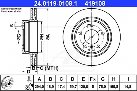 Тормозной диск ATE 24011901081 (фото 1)