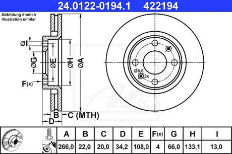 Тормозной диск ATE 24012201941 (фото 1)