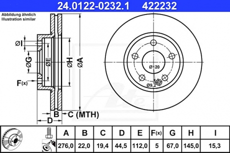 Тормозной диск ATE 24012202321 (фото 1)