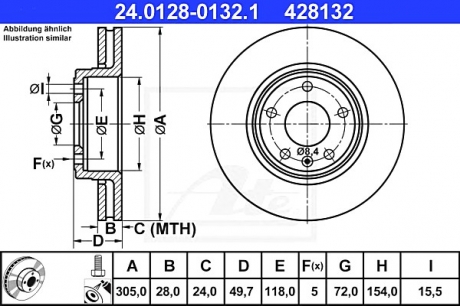 Тормозной диск ATE 24012801321 (фото 1)