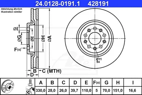 Тормозной диск ATE 24012801911