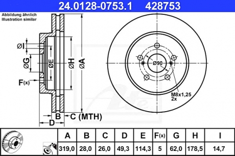 Тормозной диск ATE 24012807531 (фото 1)
