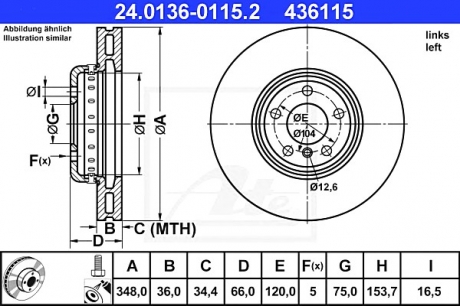 Тормозной диск ATE 24013601152 (фото 1)