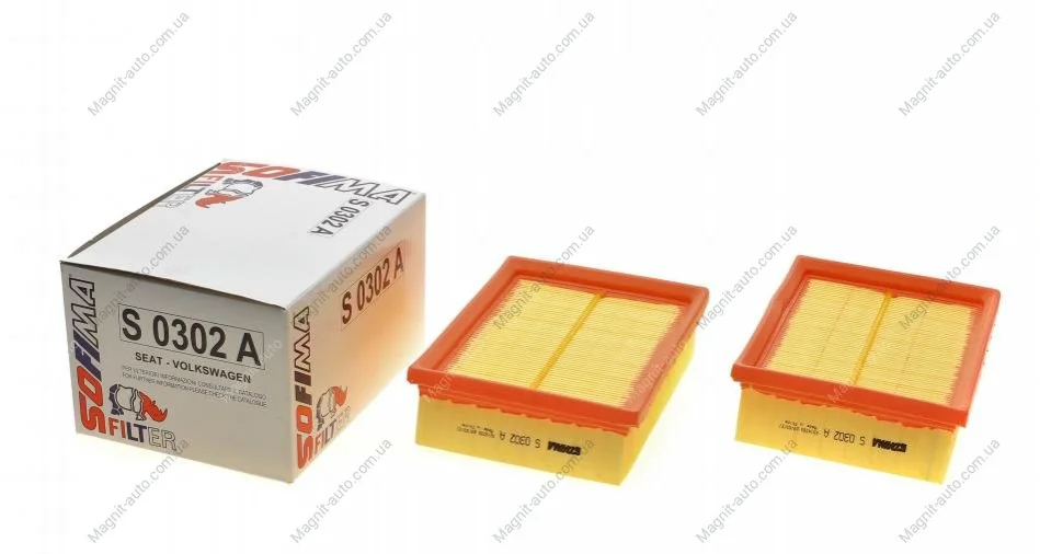 К-кт фільтрів повітряних Sofima SEAT/VW Arosa/Polo "1,0-1,4 "95-05 "(2 шт) SOFIMA S0302A (фото 1)