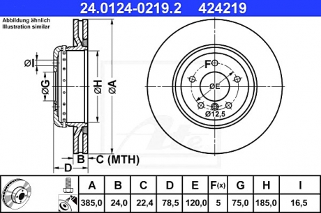 Тормозной диск ATE 24012402192 (фото 1)