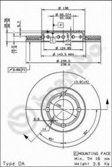 Тормозной диск BREMBO 09679911