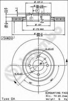Тормозной диск BREMBO 09493911