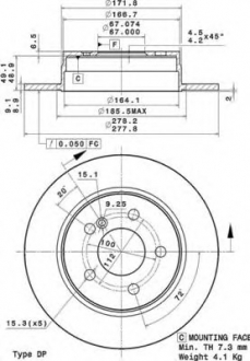 Тормозной диск BREMBO 08A73711