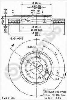 Тормозной диск BREMBO 09830411