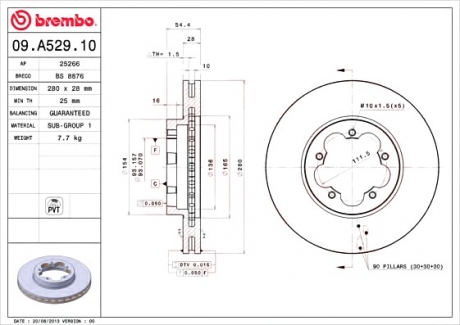 Тормозной диск BREMBO 09A52910