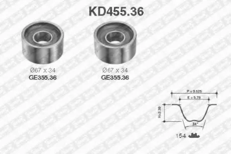 Комплект ременя ГРМ SNR NTN KD45536