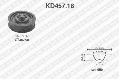 Комплект ГРМ Golf III/Passat/Audi 80/100/A6 2.0 >97 SNR NTN KD45718