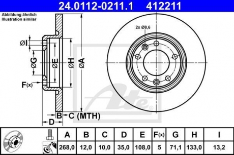 Тормозной диск ATE 24011202111 (фото 1)