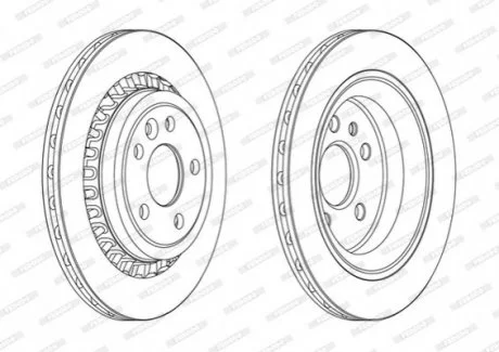 Комплект тормозных дисков (2 шт) задн лев/прав VOLVO XC60 I 2.0-3.2 05.08-12.17 FERODO DDF1802C