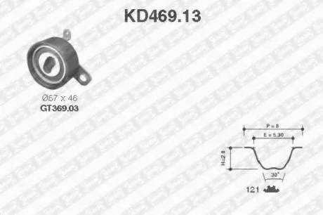 Комплект ГРМ Toyota Avensis 1.8 97-00/Corolla 1.8 92-00 SNR NTN KD46913