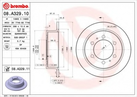 Тормозной диск BREMBO 08A32911