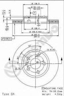 Тормозной диск BREMBO 09963134