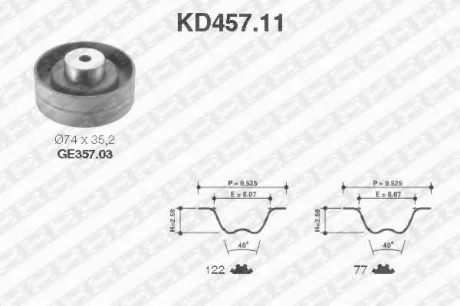 Комплект ГРМ VW T4 2.4 D 90-98 SNR NTN KD45711